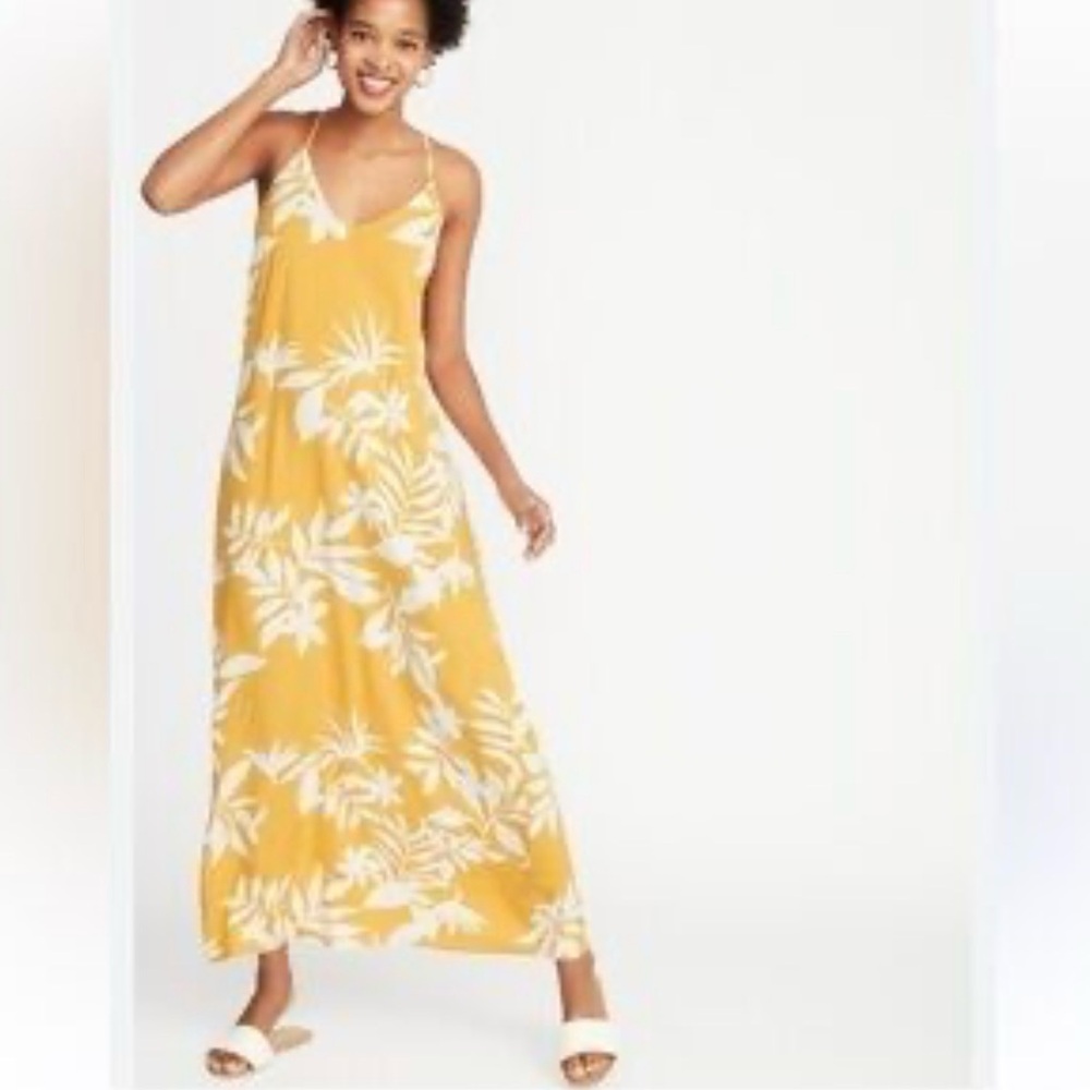 Old Navy Yellow and White Floral Maxi Dress